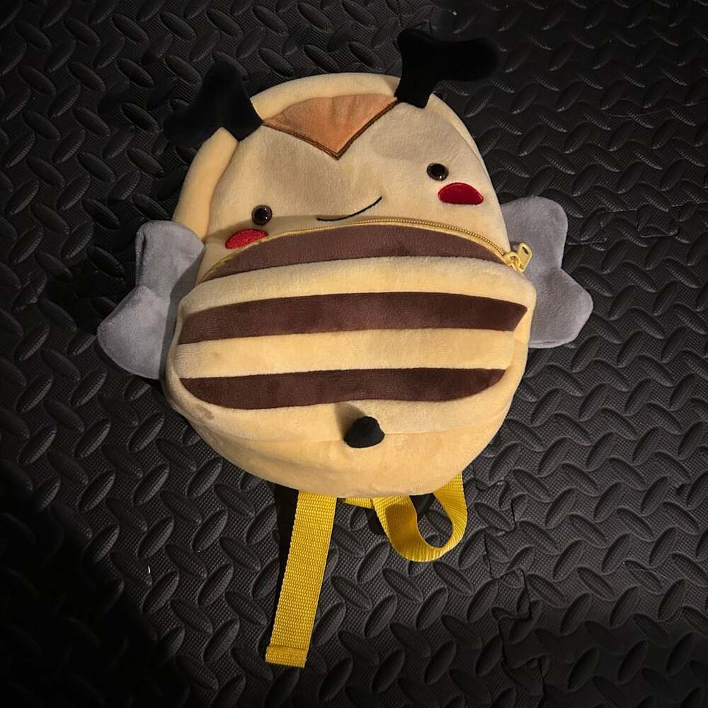 KAKOO Bee Toddler Plush Backpack Size 10 Yellow Brown
